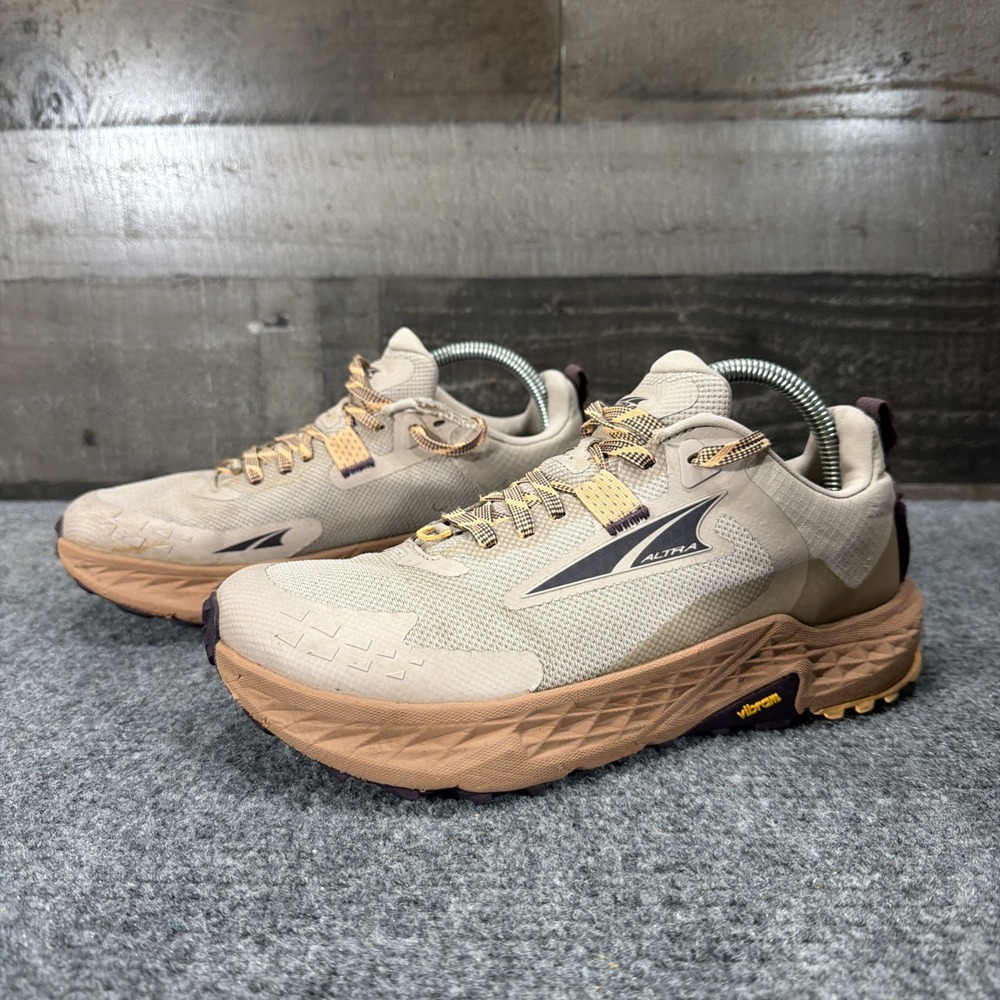 Altra Timp 5 Trail Running Shoes Women's US Size 8 Taupe / Sand Vibram Megagrip